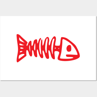 Red Fish Skeleton Posters and Art